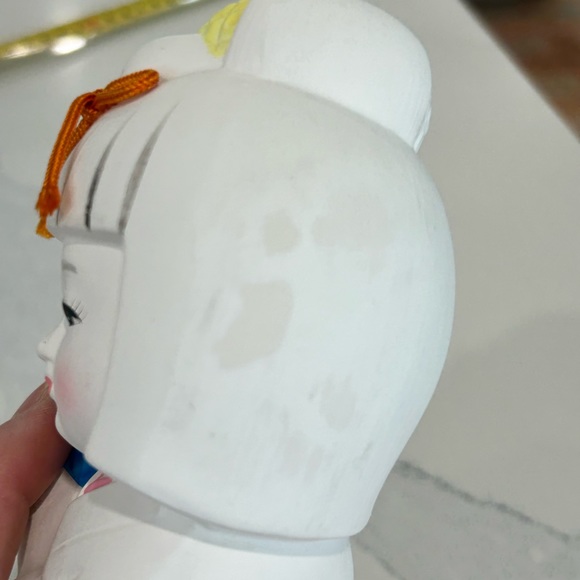 Vintage Japanese Hakata Pottery Kimono Doll Artisan Handpainted Unglazed - Picture 9 of 9